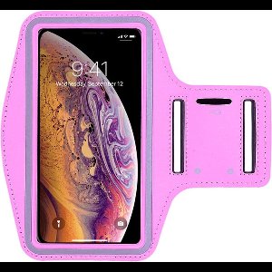 Sportarmband - Geschikt voor: iPhone 14 hoesje - iPhone 14 Pro hoesje - Sportband - Hardloop armband - Sport armband - Hardloop houder - Licht roze