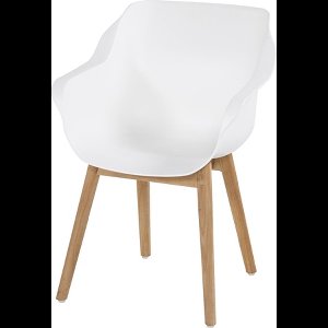 Hartman Sophie Studio dining armstoel - Wit - Teak poot OP=OP