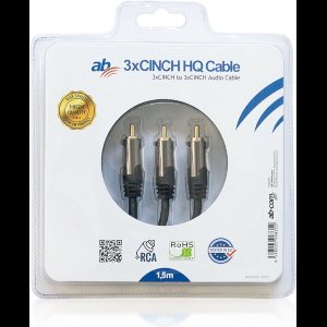 AB-COM - Kabel CINCH 3x RCA - 3x RCA 1,5m  HQ hoogwaardige kabel