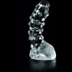 Dark Crystal Dildo met Noppen 22 x 5 cm - transparant