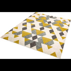 Easy Living - colt-pyramid-mustard Vloerkleed - 160x230  - Rechthoek - Laagpolig Tapijt - Modern - Meerkleurig