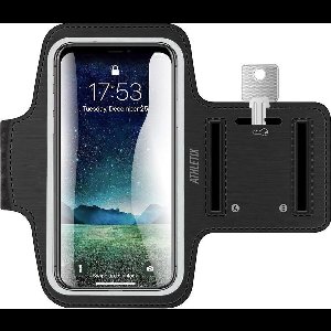 Athletix Universele Smartphone Hardlooparmband - Zwart - Sleutelhouder