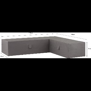 Loungebank beschermhoes L-Vorm luxe 320 x 255 x 100 / 70 cm Grijs