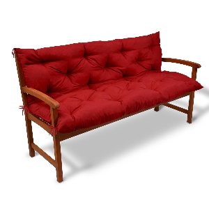 Beautissu Tuinbank kussen Flair BR - kussens voor tuinmeubelen 120 x 50 x 50 cm rood - zitkussen en rugkussen