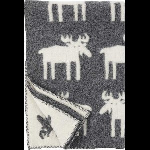 Klippan Ledikantdeken Eland grijs-wit eco wol 90x130 cm