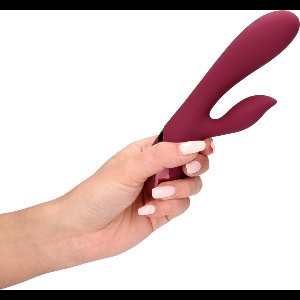 Shots - Loveline LOVE003RED - Smooth Silicone Rabbit Vibrator - Dark Cherry