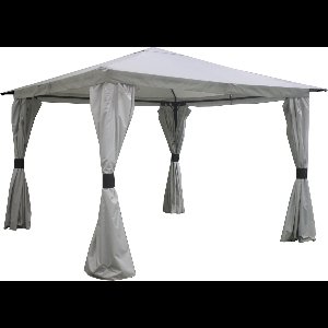 Luxe Tuinpaviljoen Sahara 3,3x3,3m – Steengrijs – 100% Waterdicht – PVC Dak (270 g/m²) – Inclusief Zijwanden – Partytent – Prieel – Overkapping voor Tuin