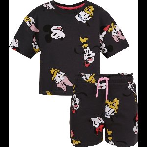 Grijs trainingspak voor Meisjes met Korte Mouwen en korte Broek- Mickey Mouse DISNEY