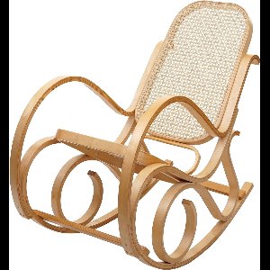 Cosmo Casa Schommelstoel - Schommelstoel - TV-Stoel - Massief Houten Rotan - Eiken Look