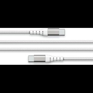Force Case, Versterkte USB C/USB C-kabel 3m - 3A, Wit