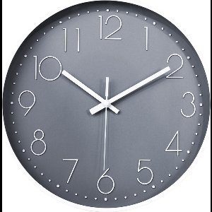 Klok grijs 30 cm - Wandklok - Muurklok - Stil uurwerk - Klok