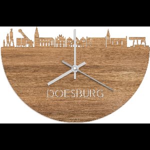 Skyline Klok Doesburg Eikenhout - Ø 40 cm - Stil uurwerk - Wanddecoratie - Meer steden beschikbaar - Woonkamer idee - Woondecoratie - City Art - Steden kunst - Cadeau voor hem - Cadeau voor haar - Jubileum - Trouwerij - Housewarming - WoodWideCities