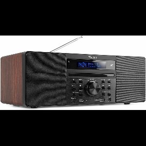 DAB radio met CD speler, Bluetooth, USB mp3 speler en radio - Stereo - Hout - Audizio Prato