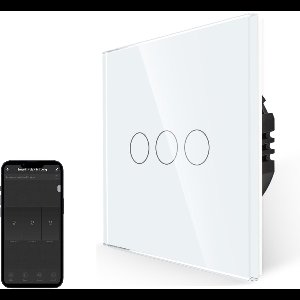 SmartinHuis – Slimme serieschakelaar – Wit – Wifi – Hotelschakelaar – 3 lampen