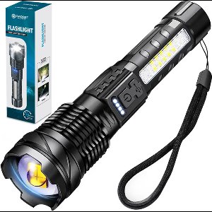 Militaire LED Zaklamp met 2 Lichten - Oplaadbaar - 7 Lichtstanden - USB C - 2500 lumen - Waterproof