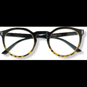 Noci Eyewear QCB352 Nemo Leesbril +1.00 Zwart glanzend montuur met tortoise uitloop in frame