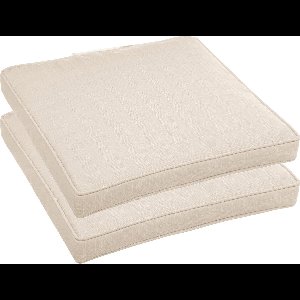 2x hesperide stoelkussens - voor binnen/buiten - beige - 40 x 40 x 4 cm - water en uv bestendig