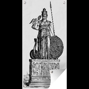 Schuttingposter Een antieke illustratie van de Griekse godin Athena - 100x200 cm - Tuindoek