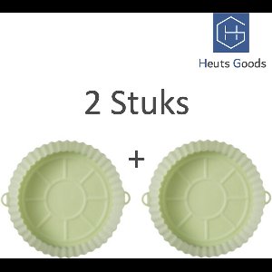 Heuts Goods - Airfryer Accessoires - Airfryer Bakpapier - 2 Airfryer Siliconen Bakjes - Airfryer Accessoires - Airfryer bakpapier Siliconen - Siliconen Airfryer Bakjes - Duurzaam - 20CM - 2 STUKS - Groen