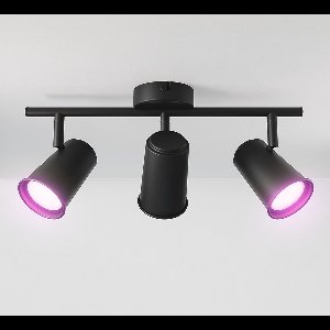 Riga - LED smart plafondlamp - 3 spots - 15 Watt 1200 Lumen - Draaibaar en kantelbaar - GU10 - RGBWW - Wifi + Bluetooth - Google Home, Amazon Alexa en Siri - Zwart - Bestuurbaar via App en Stem