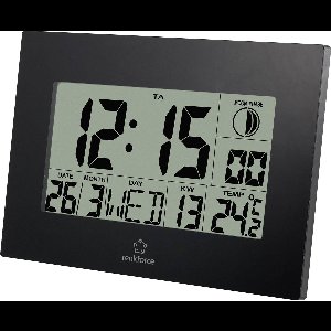 Renkforce E0311R Wandklok Zendergestuurd 230 mm x 163 mm x 28 mm Zwart
