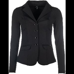 Chique wedstrijdrijjasje Amalfi zwart maat 36 met strass steentjes