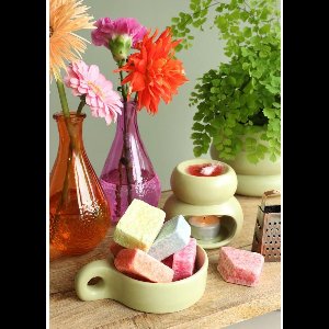 Chubby kaarsenhouder groen 13,5x9,5cm