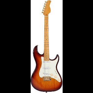 Sire Guitars S10 SSS/TS Swamp ash elektrische gitaar S-stijl, tobacco sunburst, inclusief koffer