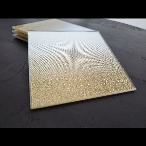 Set van 4 - Onderzetters - Glas - Spiegel - Goud Glitter