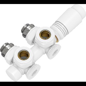 EMKE Radiatorkraan met Thermostaat - 2 in 1 Haaks/Recht Universeel - Midden Aansluitset 1/2" - 15mm & 16mm