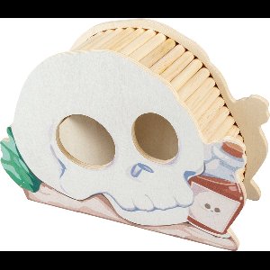 Duvoplus - Voerbak - Knaagdier - Knaagdieren Houten Speelhuis Schedel 24x8,5x16,5cm Meerkleurig - 1st