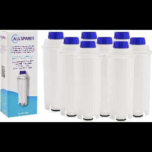 AllSpares Waterfilter (8x) geschikt voor o.a. ECAM-serie koffiemachines vervangingsfilter voor Delonghi DLSC002 / SER3017