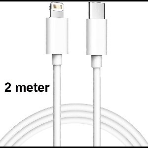 Oplaadkabel - 2 Meter Lang - Compatibel met iPhone 14 & iPad Pro - USB C naar Lightning