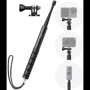 Sounix Telefoon Statief - Tripod Statief - SelfieStick voor actioncamera en smartphone - 114cm - met 1/4 Schroef voor GoPro, Action Cameras, DJI OSMO, Insta360 - Zwart