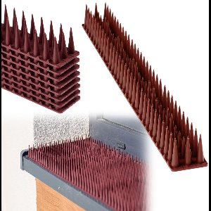 Anti-Duivenpinnen 8-delig – Kunststof Vogelwering Strips – Anti-Klim & Kattenverjager – 3,4 Meter Totale Lengte – Bruin
