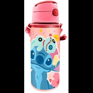 Disney Lilo & Stitch drinkfles/drinkbeker/bidon met drinktuitje - Roze - aluminium - 600 ml