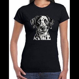 Bellatio Decorations Cadeau/verkleed T-shirt dames - zwart - Dalmatiër hond - hondenliefhebber XXL