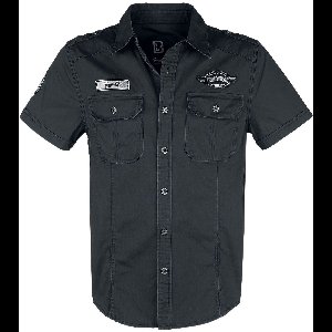 Brandit - Luis Vintage shirt short sleeve Overhemd - XXL - Zwart