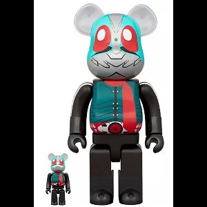 400% & 100% Bearbrick - Kamen Rider no. 2 + 1