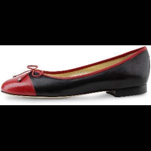Werner Kern Ada Ballerina's Dames - Zwart met Rood Leer - Ballerina schoenen - Instappers - Nette Damesschoenen - Kantoorschoenen - Werner Kern Ballerinas - Zwart/rood - 39.5