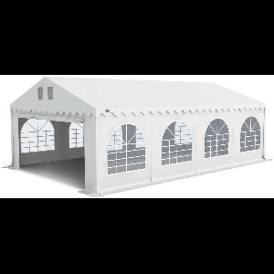 Grizzly Outdoor Partytent 5x8 PVC doorloophoogte 2.20 m, koperen zeilringen met condenssluis Wit