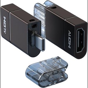 USB-C Male naar HDMI 4K Female adapter kabel connector - geschikt voor o.a. telefoon en laptop - zwart