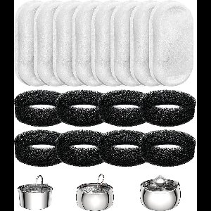 UDUTCH 16 stuks filter patronen waterdispensers huisdieren, filters voor drinkfontein - inclusief 8 katten honden fontein filters en 8 pompsponzen