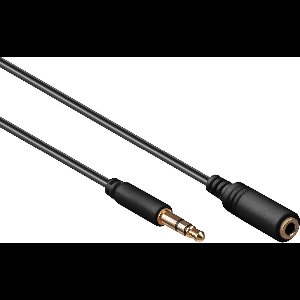 3,5mm Jack stereo audio slim verlengkabel / zwart - 5 meter