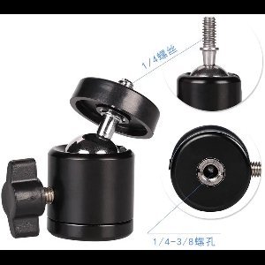 Statiefkop - 360 Graden Ball Head Statief - Camera Adapter - Mini Balhoofd - 360 ° Draaigreep horizontaal voor Smartphone Statief Camerastatief - ¼” mini ball head - Balhoofd