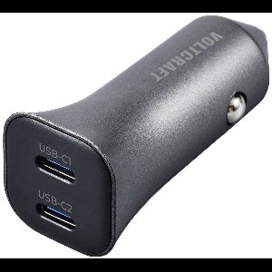 VOLTCRAFT CPS-40W/ 2 VC-RA401 USB-oplader 40 W 2x USB-C USB PD 3.0 Zilver-zwart Auto