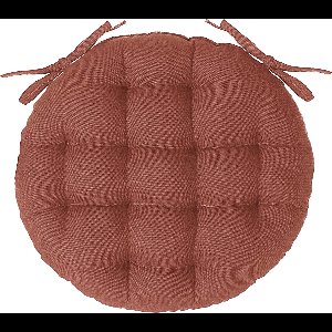 Atmosphera Tuinstoelkussen - terracotta - katoen - 38 x 38 x 6.5 cm - wicker zitkussen rond