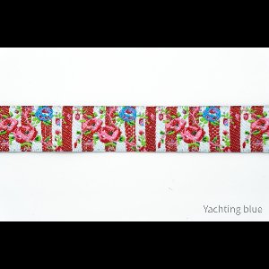 Geweven sierband -  rood /roze band - fournituren - lengte 2 meter - lint - stof - afwerkband - katoenen band - naaien - decoratieband -