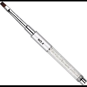 Gel-Penseel Zilver # 4 met steentjes - Nail Brush - Gel penseel -Nagel Penselen - Nagel Gel - Nagel Kwasten