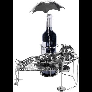 Ibenzoa® Decoratieve metalen flessenhouder voor wijn in vakantiegangers thema
